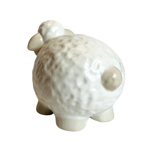 Farmhouse Ceramic Sheep Figurine Cottagecore Rustic Cozy Baby Nursery Gift - Picture 5 of 12
